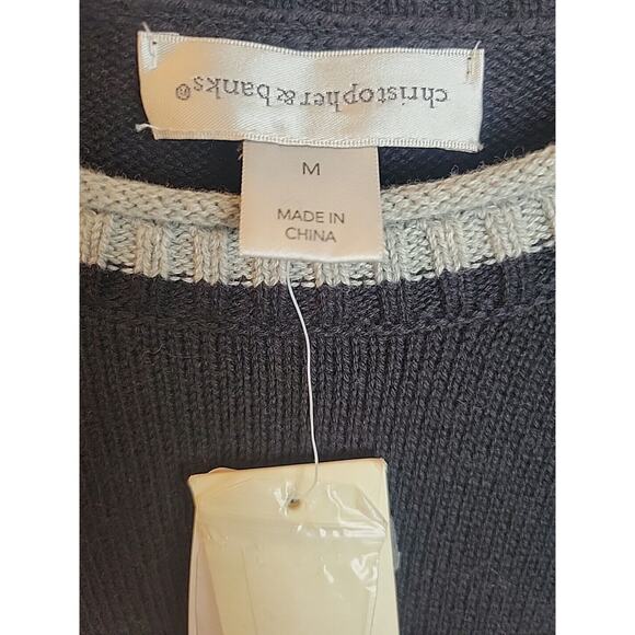 NWT Christopher & Banks Christmas Black Owl Knit Pullover Sweater Size Medium - Picture 3 of 15